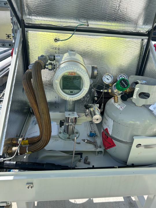 Gas chromatograph installed in its weatherproof enclosure